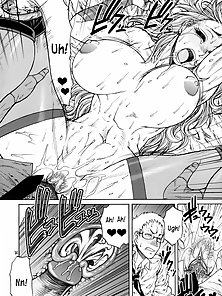 Caiman from Dorohedoro gives Nikaido a rough fuck and creampie from behind
