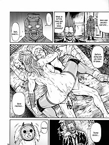 Caiman from Dorohedoro gives Nikaido a rough fuck and creampie from behind