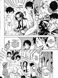 Sexual Desire Cascade - One Piece Snake Empress gets gangbanged by Luffy - hentai doujinshi