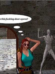 Stone monster pounds Lara Crofts luscious pussy - 3d comics