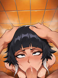 Sui Feng from Bleach gives a deepthroat blowjob and 3D facial + Extra