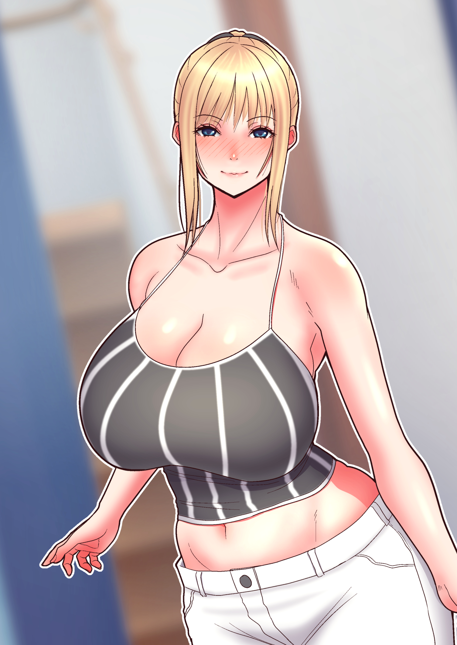 Busty blonde teacher uses her huge tits to give a boobjob in sex comics pic image