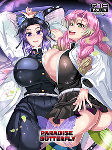 Paradise Butterfly 1 - Curvy demon slayer babes get gangbanged by tentacles