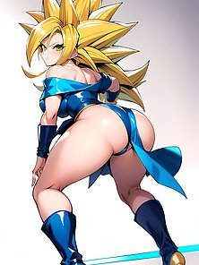 Busty anime girls with huge tits in AI art compilation