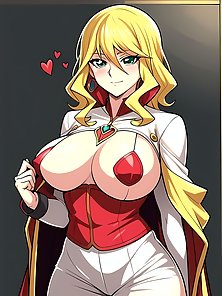 Busty anime girls with huge tits in AI art compilation