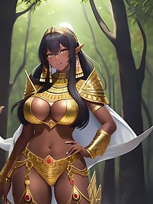 Busty anime girls with huge tits in AI art compilation