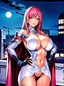 Busty anime girls with huge tits in AI art compilation