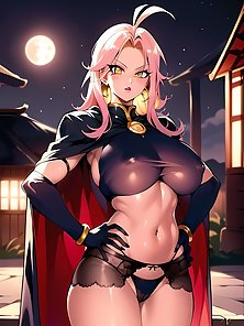 Busty anime girls with huge tits in AI art compilation