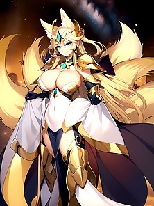 Busty anime girls with huge tits in AI art compilation