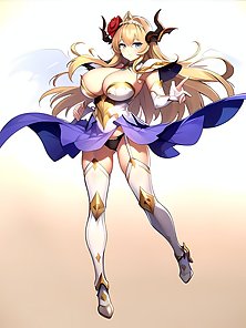 Busty anime girls with huge tits in AI art compilation