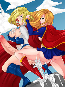 Futa superhero girls double penetrate supergirl