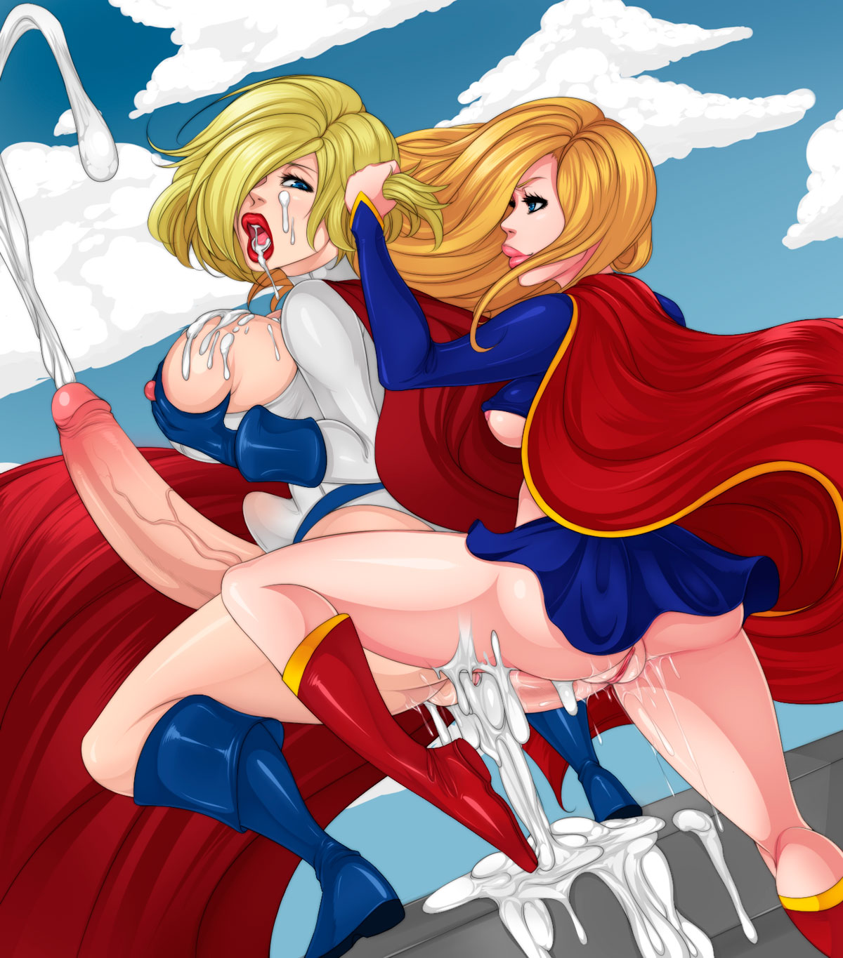 Futanari Supergirl Porn - Futa superhero girls double penetrate supergirl - 7 Pics | Hentai City