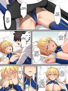 Fate Degenerate Order 8 - Busty Artoria Pendragon gets deep creampie from master