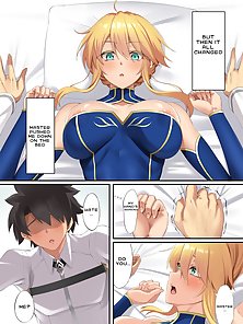 Fate Degenerate Order 8 - Busty Artoria Pendragon gets deep creampie from master