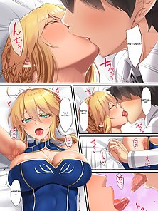 Fate Degenerate Order 8 - Busty Artoria Pendragon gets deep creampie from master