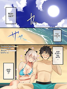 Fate Degenerate Order 4 - Okita gets double penetrated by two beach bums