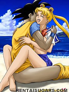 Dragonball Z characters rough fuck Sailor Moon and friends - sex pics