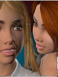 Family Affairs – Redhead strapon fucks lesbian stepsister - 3D lesbian comics