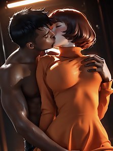 Amazing breasts girl gets a black cock anal creampie