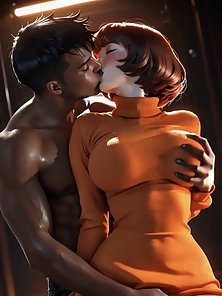 Amazing breasts girl gets a black cock anal creampie