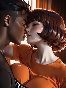 Amazing breasts girl gets a black cock anal creampie