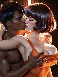Amazing breasts girl gets a black cock anal creampie