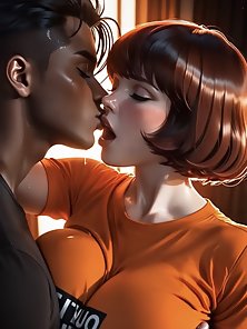 Amazing breasts girl gets a black cock anal creampie