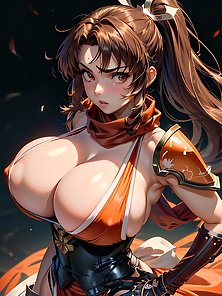 Busty anime babes with mega huge tits and round asses