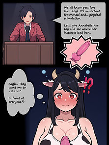 PetGirl Stories: Annabelle 1 - Cow girl with a big ass uses a dildo during slave auction