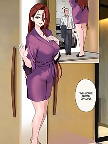 The Virgin Tutor and the Wealthy Whore - Horny hentai housewife cleans off tutor's dick smegma