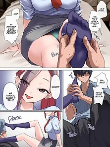 The Virgin Tutor and the Wealthy Whore - Horny hentai housewife cleans off tutor's dick smegma