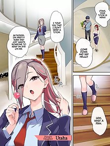 The Virgin Tutor and the Wealthy Whore - Horny hentai housewife cleans off tutor's dick smegma