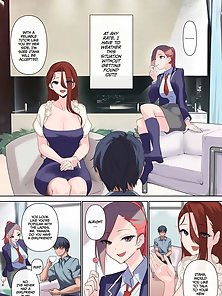 The Virgin Tutor and the Wealthy Whore - Horny hentai housewife cleans off tutor's dick smegma