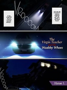 The Virgin Tutor and the Wealthy Whore - Horny hentai housewife cleans off tutor's dick smegma