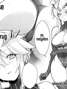 Onegai - Busty Artoria Pendragon gets a mana infusion in her shaved pussy