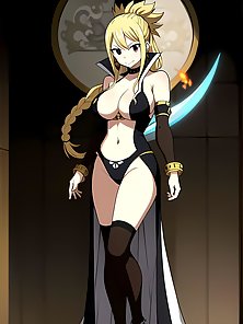 Busty anime warrior girls in sexy outfits - compilation