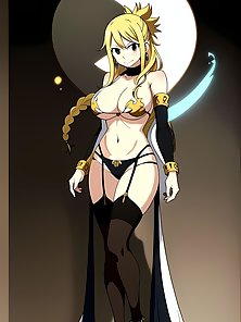 Busty anime warrior girls in sexy outfits - compilation