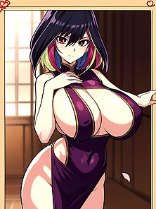 Busty anime warrior girls in sexy outfits - compilation