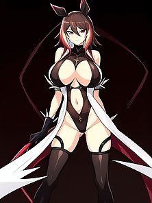 Busty anime warrior girls in sexy outfits - compilation