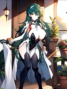 Busty anime warrior girls in sexy outfits - compilation