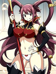 Busty anime warrior girls in sexy outfits - compilation