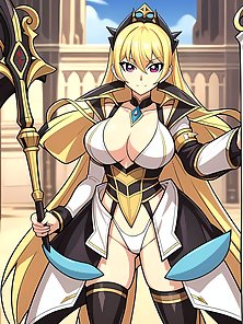 Busty anime warrior girls in sexy outfits - compilation