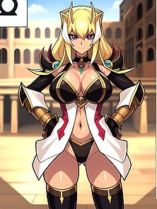 Busty anime warrior girls in sexy outfits - compilation