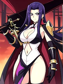 Busty anime warrior girls in sexy outfits - compilation