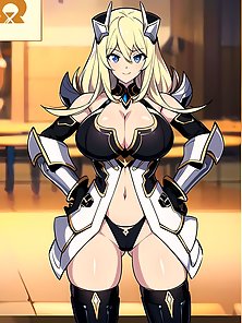 Busty anime warrior girls in sexy outfits - compilation