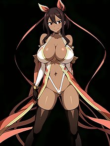 Busty anime warrior girls in sexy outfits - compilation