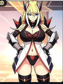 Busty anime warrior girls in sexy outfits - compilation