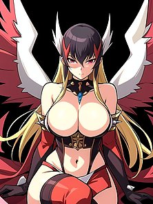 Busty anime warrior girls in sexy outfits - compilation