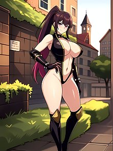 Busty anime warrior girls in sexy outfits - compilation