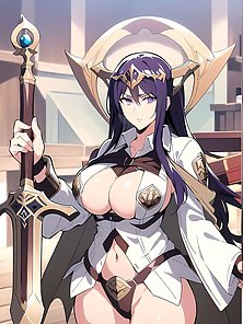 Busty anime warrior girls in sexy outfits - compilation